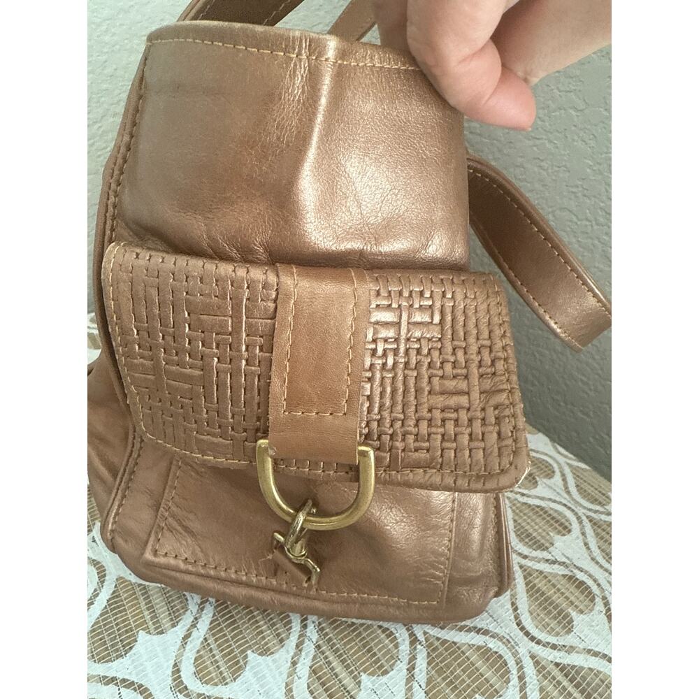 Marnie Bug Bag Golden Bronze Textured Leather Shoulder Bag with Gold Hardware - Picture 4 of 10
